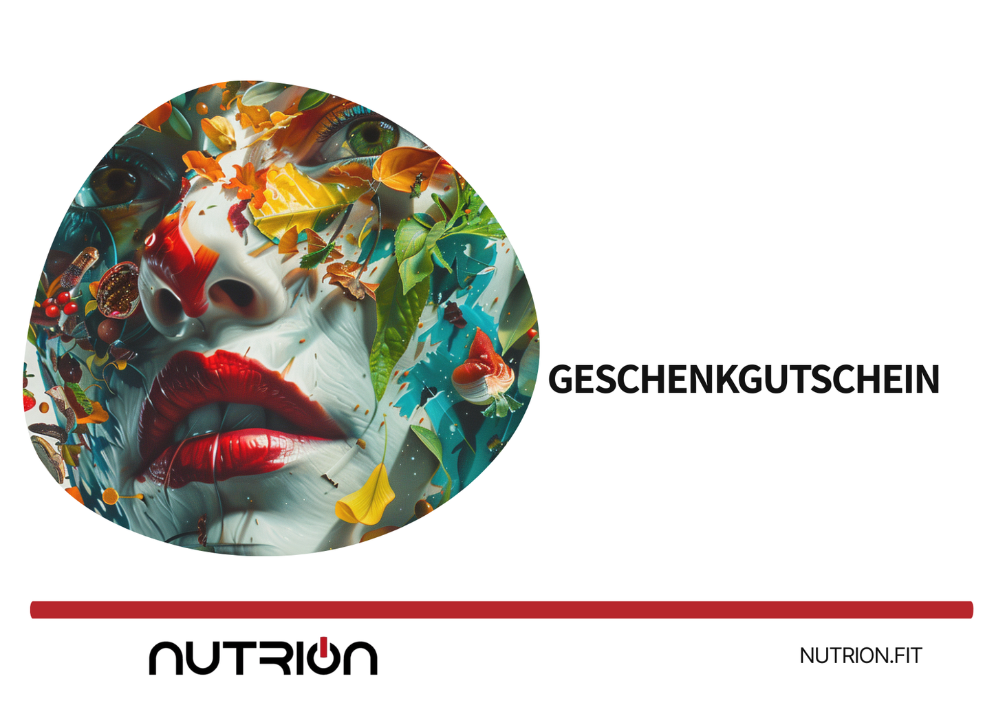 NUTRION Geschenkgutschein für Swiss Made Mikronährstoffe – elegante Geschenkkarte mit goldenem Design